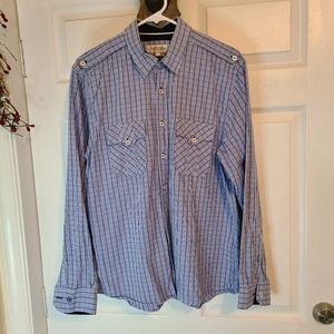 (697) Prototype Men's Classic Dress Shirt, Long Sleeve, Size: Large Color Blue